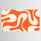 Soft Curves Retro Modern Abstract Pattern in Orange and Cream Tablecloth Gallery Image 2