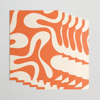 Soft Curves Retro Modern Abstract Pattern in Orange and Cream Wrapping Paper Gallery Image 3