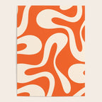 Soft Curves Retro Modern Abstract Pattern in Orange and Cream Poster Gallery Image 4