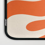 Soft Curves Retro Modern Abstract Pattern in Orange and Cream Laptop Sleeve Gallery Image 3