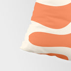 Soft Curves Retro Modern Abstract Pattern in Orange and Cream Pillow Sham Gallery Image 4