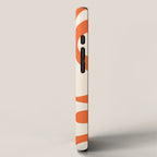 Soft Curves Retro Modern Abstract Pattern in Orange and Cream iPhone Case Gallery Image 2