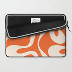 Soft Curves Retro Modern Abstract Pattern in Orange and Cream Laptop Sleeve Gallery Image 2