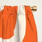 Soft Curves Retro Modern Abstract Pattern in Orange and Cream Window Curtain Gallery Image 2