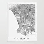 Los Angeles White Map Poster Gallery Image 4