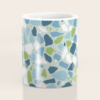 Terrazzo Mosaic Pattern, Teal Blue, Green, White Coffee Mug Gallery Image 4