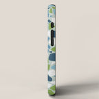 Terrazzo Mosaic Pattern, Teal Blue, Green, White iPhone Case Gallery Image 2