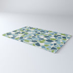 Terrazzo Mosaic Pattern, Teal Blue, Green, White Rug Gallery Image 3