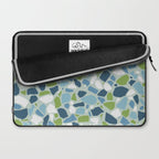 Terrazzo Mosaic Pattern, Teal Blue, Green, White Laptop Sleeve Gallery Image 2