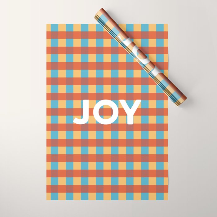 Joy in Christmas Plaid Wrapping Paper Gallery Image 1