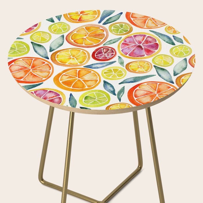 Sliced Citrus Watercolor Side Table Gallery Image 2