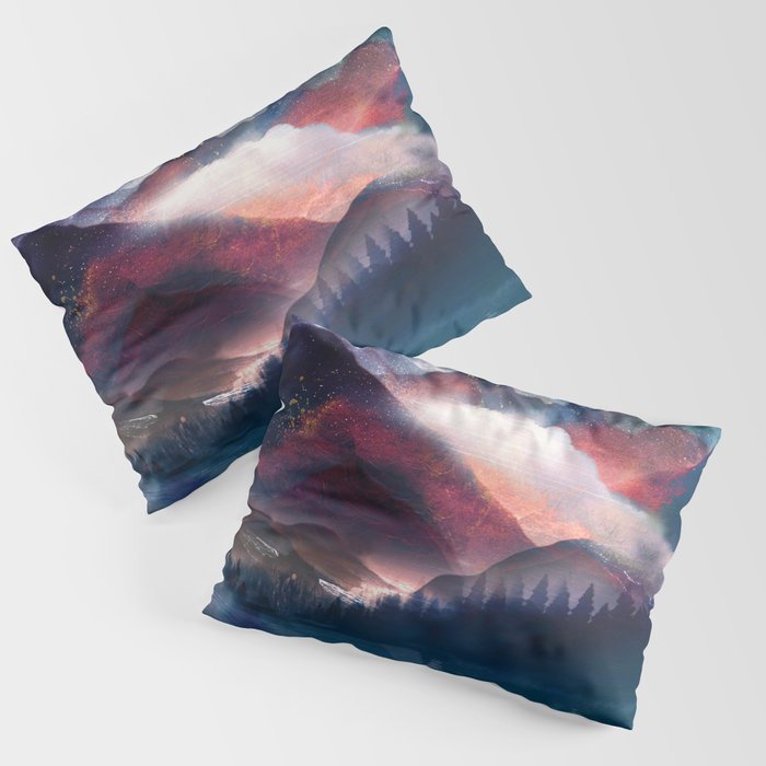 Mountain Lake Under the Stars Pillow Sham Gallery Image 1