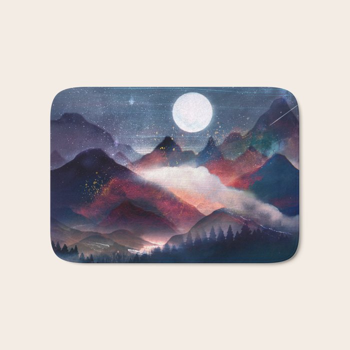 Mountain Lake Under the Stars Bath Mat Gallery Image 1