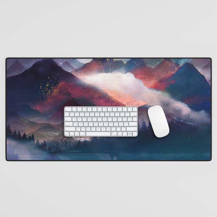 Mountain Lake Under the Stars Desk Mat Gallery Image 1