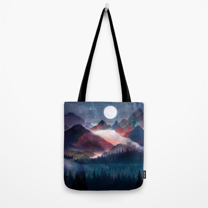 Mountain Lake Under the Stars Tote Bag Gallery Image 2