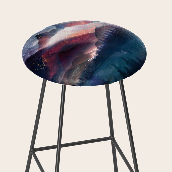 Mountain Lake Under the Stars Stool Gallery Image 2