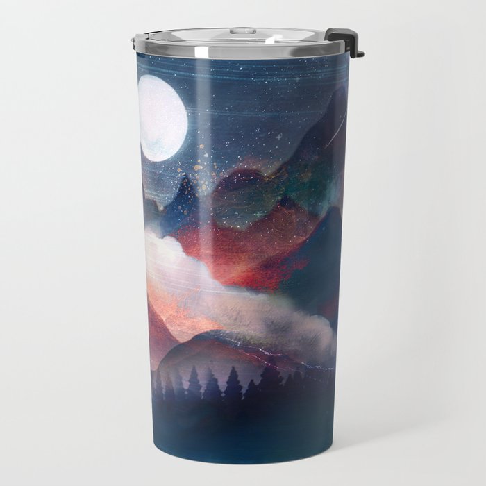 Mountain Lake Under the Stars Travel Mug Gallery Image 2