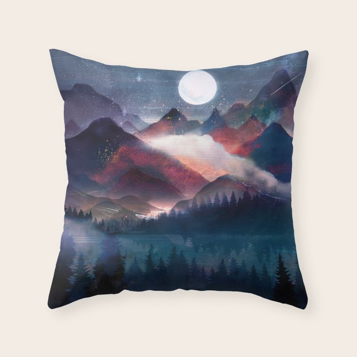 Mountain Lake Under the Stars Throw Pillow Gallery Image 6