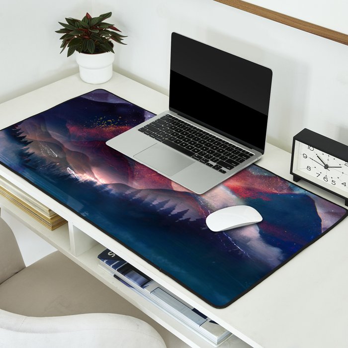 Mountain Lake Under the Stars Desk Mat Gallery Image 2