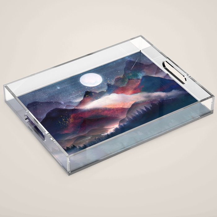 Mountain Lake Under the Stars Acrylic Tray Gallery Image 1