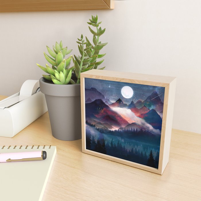 Mountain Lake Under the Stars Mini Art Print Gallery Image 2
