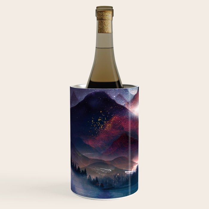 Mountain Lake Under the Stars Wine Chiller Gallery Image 2