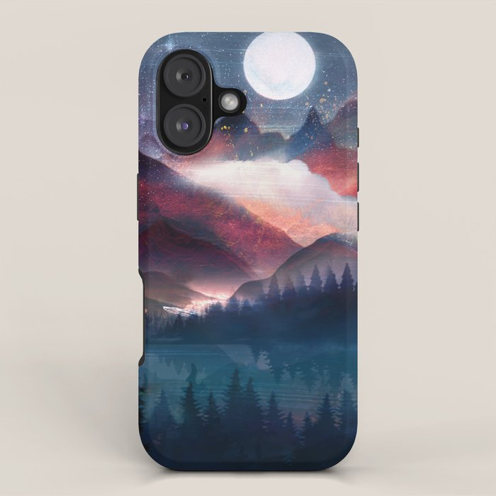 Mountain Lake Under the Stars iPhone Case Gallery Image 1