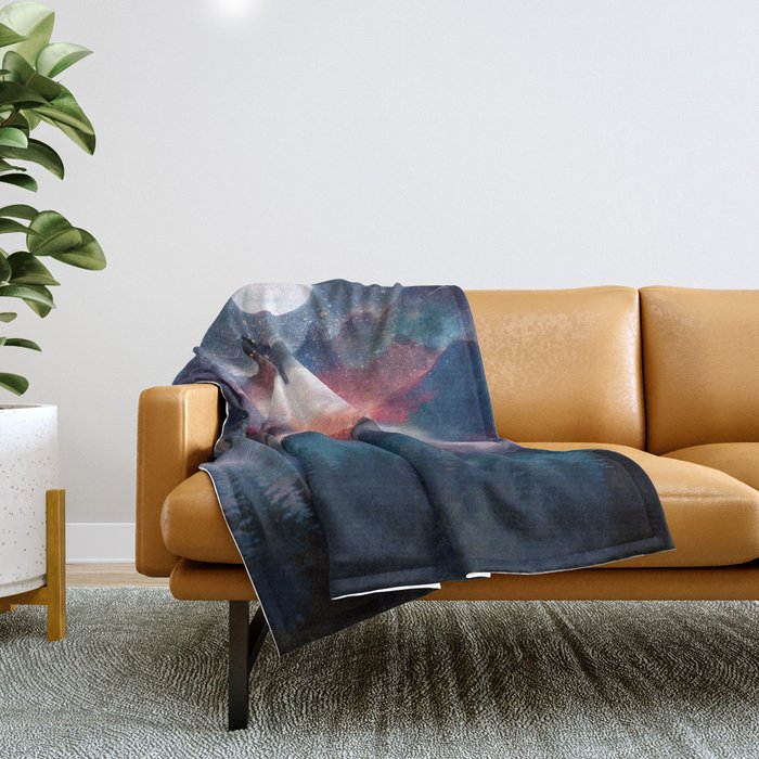 Mountain Lake Under the Stars Throw Blanket Gallery Image 1