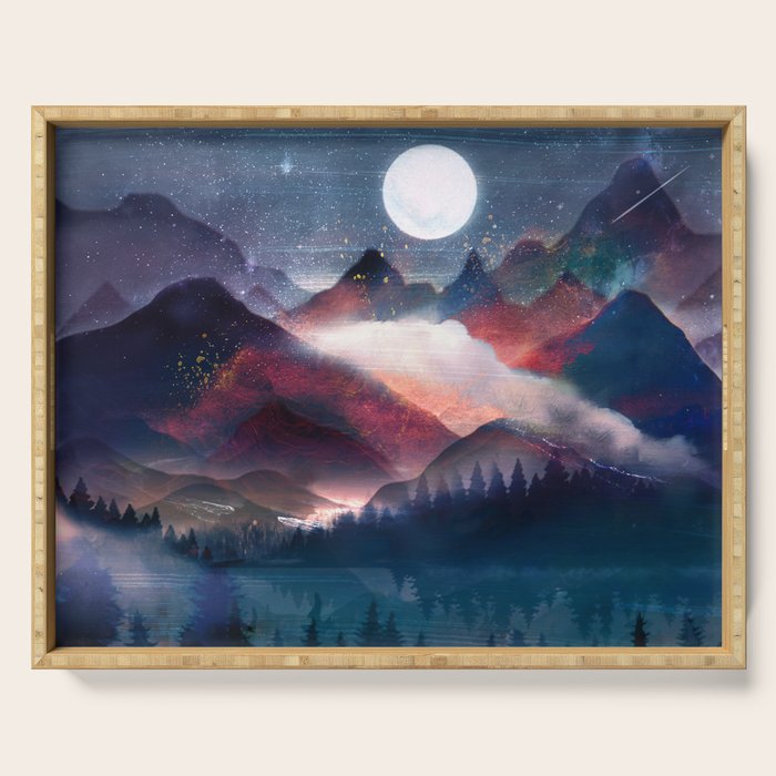Mountain Lake Under the Stars Serving Tray Gallery Image 1