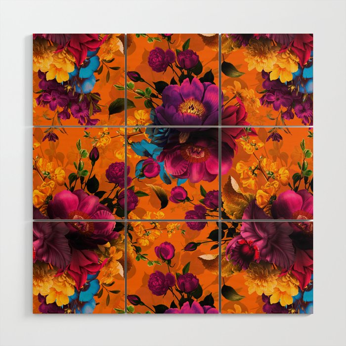 Vintage & Shabby Chic - Midnight Tropical Garden Wood Wall Art Gallery Image 1