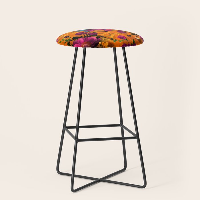 Vintage & Shabby Chic - Midnight Tropical Garden Stool Gallery Image 1