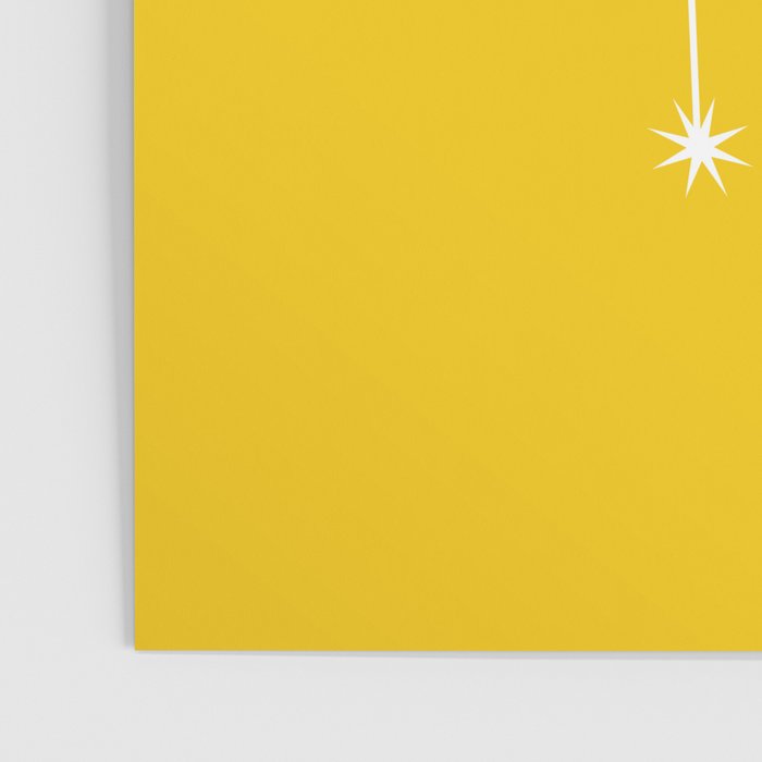 Gemini Zodiac Star Constellation Line Art Bright Yellow Poster Gallery Image 3