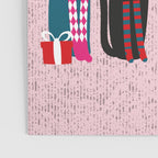 Feline Christmas vibes // pastel pink background green fuchsia pink white and black kittens Poster Gallery Image 3