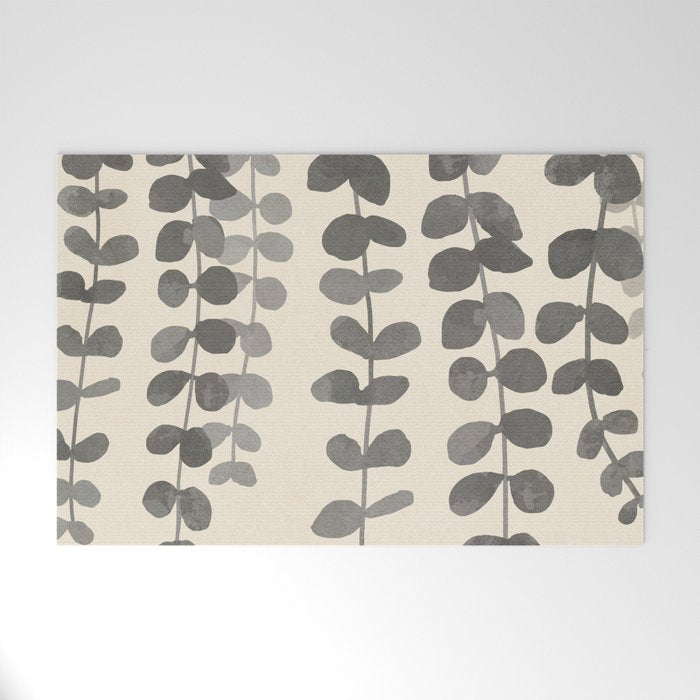 Minimal Abstract Leaves 19 Welcome Mat Gallery Image 1