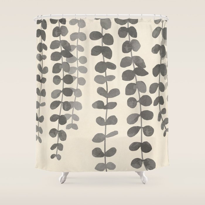 Minimal Abstract Leaves 19 Shower Curtain Gallery Image 1