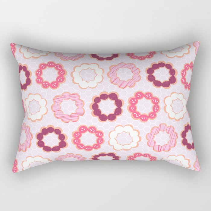 Mochi Donuts Pattern Rectangular Pillow Gallery Image 2