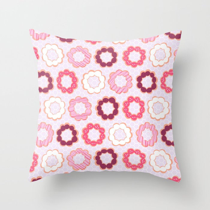 Mochi Donuts Pattern Throw Pillow Gallery Image 1