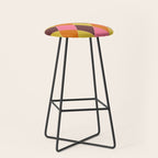 Retro Diamond Stitch Plaid - Burgundy Rust Stool Gallery Image 1