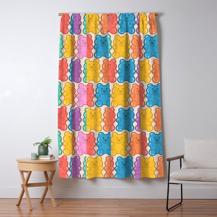 Rainbow Jelly Bears Pattern Window Curtain Gallery Image 5