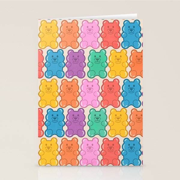 Rainbow Jelly Bears Pattern Stationery Card Gallery Image 2