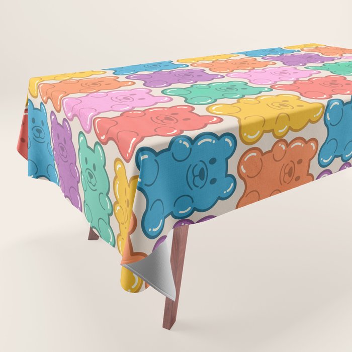 Rainbow Jelly Bears Pattern Tablecloth Gallery Image 1