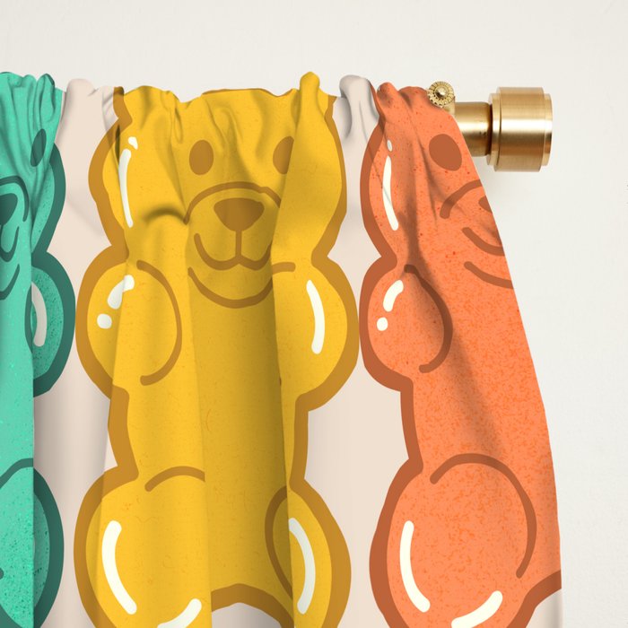 Rainbow Jelly Bears Pattern Window Curtain Gallery Image 2