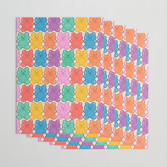 Rainbow Jelly Bears Pattern Wrapping Paper Gallery Image 3