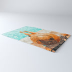 By The Pool All Day, Summer Travel Woman Swimming, Tropical Fashion Bohemian Painting Rug Gallery Image 3