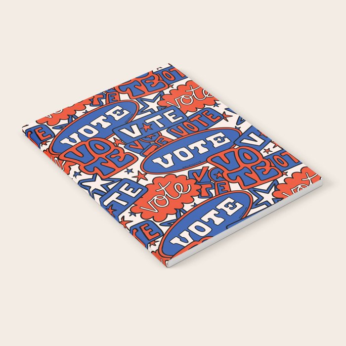 Vote Print in Red, White, and Blue Notebook Gallery Image 1