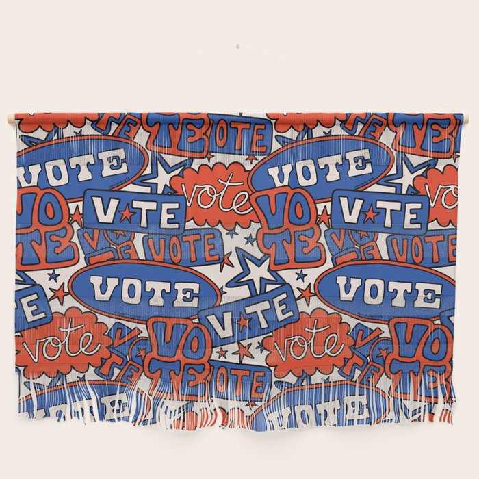 Vote Print in Red, White, and Blue Wall Hanging Gallery Image 1