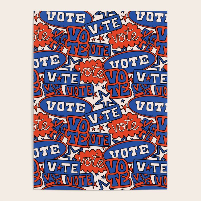 Vote Print in Red, White, and Blue Poster Gallery Image 4