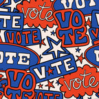 Vote Print in Red, White, and Blue Coffee Mug Gallery Image 2