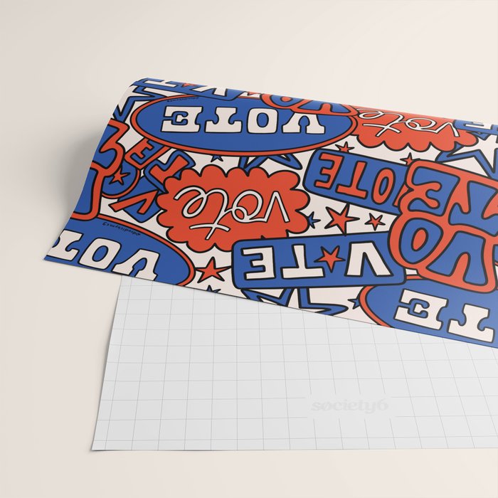 Vote Print in Red, White, and Blue Wrapping Paper Gallery Image 2