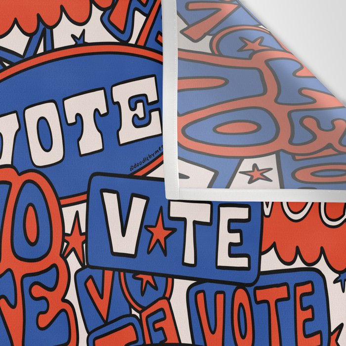 Vote Print in Red, White, and Blue Wall Tapestry Gallery Image 3